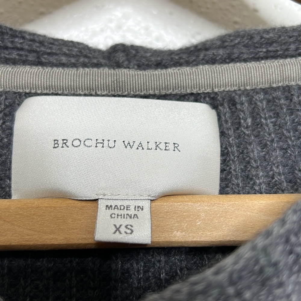 Brochu Walker Thandee Ribbed Asymmetrical Sweater Gray Woo blend Size XS - Picture 12 of 13